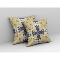 Rose Diamond Broadcloth Indoor Outdoor Pillow, Zippered, Yellowblue