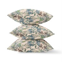 Watercolor Lilac Bulb Broadcloth Indoor Outdoor Double Sided Cushion, Zippered, Green Brown