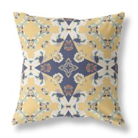 Rose Diamond Broadcloth Indoor Outdoor Pillow, Zippered, Yellowblue