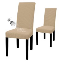 Easygoing 100 Waterproof Dining Room Chair Cover Set Of 2 Stretch Jacquard Parson Chair Slipcover Removable Washable Chair Pr