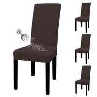 Easygoing 100 Waterproof Dining Room Chair Cover Set Of 2 Stretch Jacquard Parson Chair Slipcover Removable Washable Chair Pr