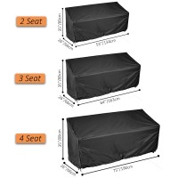 Patio Loveseat Cover Mayhour Ourdoor Bench Seat Sofa Covers Balck Waterproof Dustproof Lounge Deep Chair Furniture Protector With Drawstring Hem Large 2 Seat For Garden Park Outside