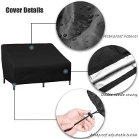 Patio Loveseat Cover Mayhour Ourdoor Bench Seat Sofa Covers Balck Waterproof Dustproof Lounge Deep Chair Furniture Protector With Drawstring Hem Large 2 Seat For Garden Park Outside