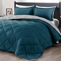 Downluxe Twin Comforter Set Green And Grey Twin Comforter Soft Bedding Sets For All Seasons 2 Pieces 1 Comforter 66X92