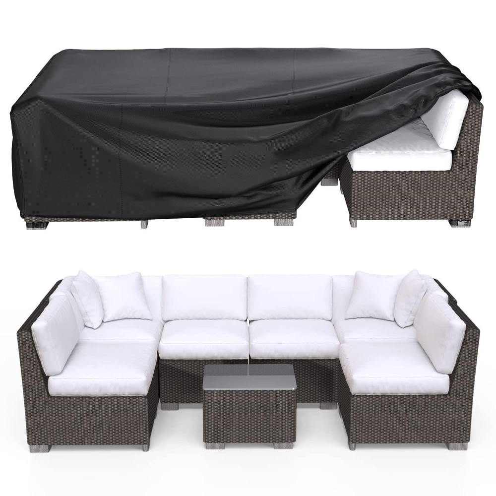 Brosyda Patio Furniture Covers, Heavy Duty 600D Outdoor Furniture Cover Waterproof, Sectional Sofa Set Covers Table And Chair Set Covers 124