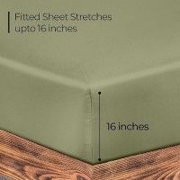 Royale Linens Fitted Sheet Twin Brushed Hotel Quality 1800 Ultrasoft Wrinkle Fade Resistant Bottom Sheet Deep Pocket St