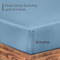 Royale Linens Fitted Sheet Twin Brushed Hotel Quality 1800 Ultrasoft Wrinkle Fade Resistant Bottom Sheet Deep Pocket St