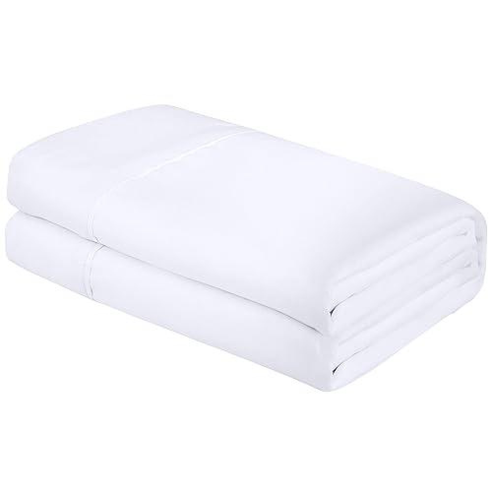 Royale Linens King Flat Sheet Only Brushed 1800 Microfiber Ultra Soft Breathable Wrinkle Stain Resistant Hotel Quali