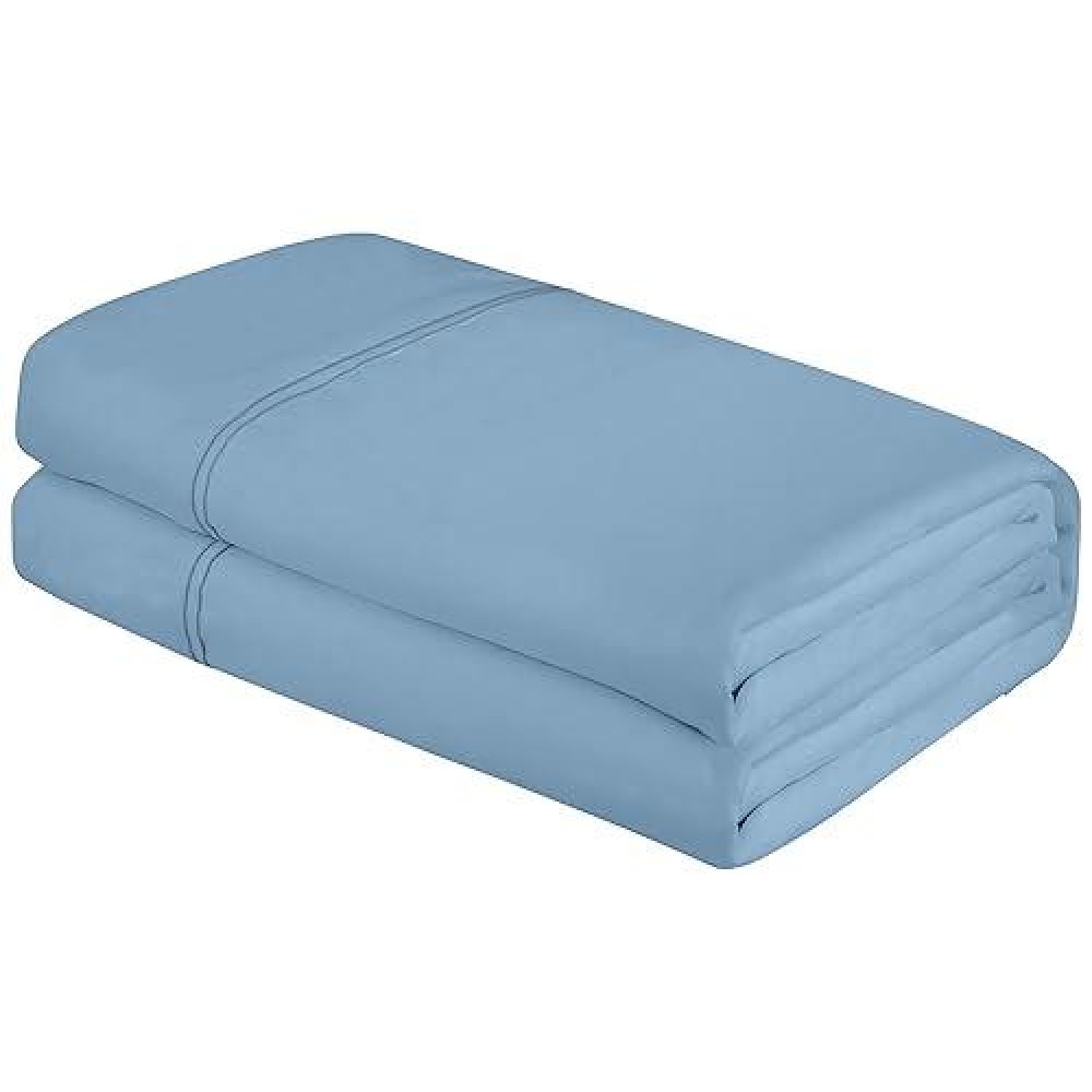 Royale Linens Twin Size Flat Sheet Only Brushed 1800 Microfiber Ultra Soft Breathable Wrinkle Stain Resistant Hotel