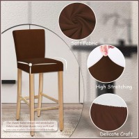Shilv. Home Dining Room Chair Covers,Bar Stool Covers,Barstool Chair Slipcovers(Coffee,Set Of 4)