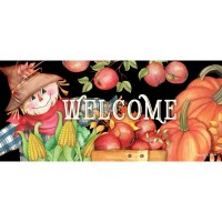 Evergreen Sassafras Harvest Scarecrow Interchangeable Entrance Doormat Indoor And Outdoor 22Inches X 10Inches Nonslip B