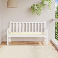 Vidaxl Bench Cushion, Outdoor Water Repellent Bench Cushion, Bench Pad For Patio Backyard Porch Garden Furniture, Cream White Oxford Fabric