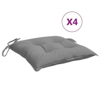 Vidaxl Gray Chair Cushions - Set Of 4 - Oxford Fabric Chair Pad With Non-Slip Ties - Ideal For Indoor & Outdoor Furniture