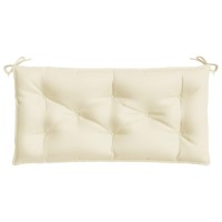Vidaxl Oxford Fabric Garden Bench Cushion, Outdoor Seat Padding, Cream White Color, 39.4