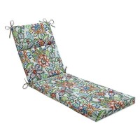 Pillow Perfect Bright Floral Indooroutdoor Split Back Chaise Lounge Cushion With Ties Plush Fiber Fill Weather And Fade Resis