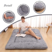 Xicikin Japanese Floor Mattress, Japanese Futon Mattress Foldable Mattress, Roll Up Mattress Tatami Mat With Washable Cover, Easy To Store And Portable For Camping, Feather, Twin Full Queen