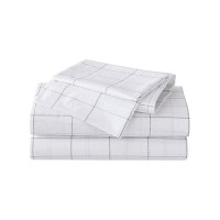 Eddie Bauer Home Sheets Cotton Percale Bedding Set Crisp Cool Stylish Home Decor Twin Northern Plaid Whitegrey