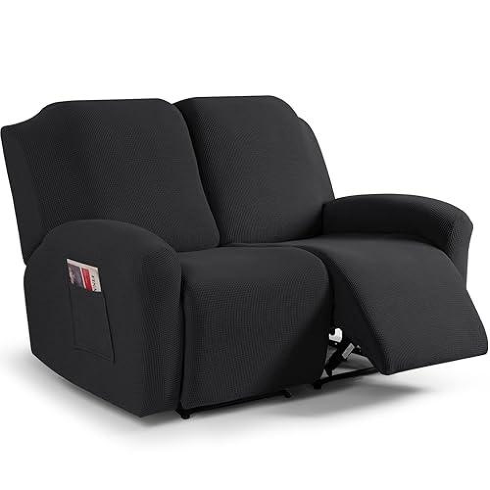 Taococo Recliner Loveseat Slipcover 6 Pieces Dual Recliner Sofa Covers For 2 Seat Dual Reclining Loveseat Couch Stretch Soft J