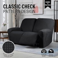 Taococo Recliner Loveseat Slipcover 6 Pieces Dual Recliner Sofa Covers For 2 Seat Dual Reclining Loveseat Couch Stretch Soft J