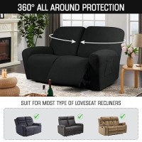 Taococo Recliner Loveseat Slipcover 6 Pieces Dual Recliner Sofa Covers For 2 Seat Dual Reclining Loveseat Couch Stretch Soft J