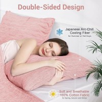 Elegear Cooling Pillow Cases For Hot Sleepers  Japanese Q-Max 0.45 Cooling Pillowcases  Both Sides[Cooling/Cotton]  Breathable Soft Pillowcase For Hair And Skin  Set Of 2-Pink (Standard (20