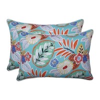 Pillow Perfect Bright Floral Indooroutdoor Accent Throw Pillow Plush Fill Weather And Fade Resistant Lumbar 165 X 245