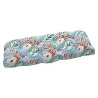 Pillow Perfect Bright Floral Indooroutdoor Wicker Sofa Setee Swing Cushion Tufted Weather And Fade Resistant 19 X 44 Bl