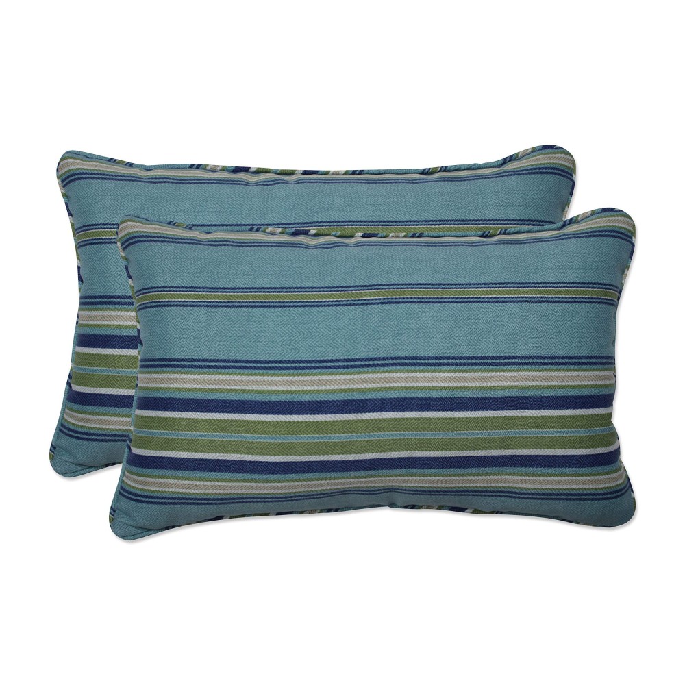 Pillow Perfect Stripe Indoor/Outdoor Accent Throw Pillow, Plush Fill, Weather, And Fade Resistant, Lumbar - 11.5
