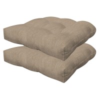 Honeycomb Indooroutdoor Textured Solid Birch Tan Contoured Tufted Seat Cushion Recycled Fiberfill Weather Resistant Comforta