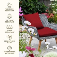 Honeycomb Outdoor Universal Seat Cushion Set 18 X 175 Textured Solid Imperial Red Outdoor Chair Cushions