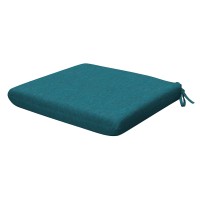 Honeycomb Indoor/Outdoor Textured Solid Teal Universal Seat Cushions: Recycled Polyester Fill, Weather Resistant, Pack Of 2 Patio Cushions: 18