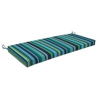 Honeycomb Indooroutdoor Stripe Poolside Bench Cushion Recycled Fiberfill Weather Resistant Reversible Comfortable And Styli