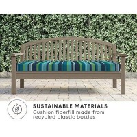 Honeycomb Indooroutdoor Stripe Poolside Bench Cushion Recycled Fiberfill Weather Resistant Reversible Comfortable And Styli