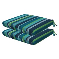 Honeycomb Indoor/Outdoor Stripe Poolside Universal Seat Cushion: Recycled Fiberfill, Weather Resistant, Comfortable And Stylish Pack Of 2 Patio Cushions: 18