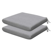 Honeycomb Indoor/Outdoor Textured Solid Platinum Grey Universal Seat Cushion: Recycled Fiberfill, Weather Resistant, Comfortable And Stylish Pack Of 2 Patio Cushions: 18