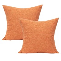 All Smiles Orange Fall Throw Pillow Covers 16X16 For Fall Decor Outdoor Furniture Set Of 2 Fall Decoration Autumn Square Farmhouse Rustic Case Burnt Orange Pillow Covers Cushion For Sofa Couch