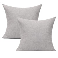 All Smiles Couch Silver Gray Pillow Covers For Pillowcases Square Solid Light Grey Cushion Throw Pillow Cases Sofa Bed Decor 16X16 Set Of 2