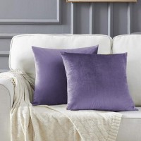 Gigizaza Decorative Throw Pillow Covers Set Of 2 26 X 26 Violet Couch Pillow Covers Velvet Square Cushion Covers