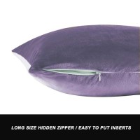 Gigizaza Decorative Throw Pillow Covers Set Of 2 26 X 26 Violet Couch Pillow Covers Velvet Square Cushion Covers