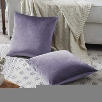 Gigizaza Decorative Throw Pillow Covers Set Of 2 26 X 26 Violet Couch Pillow Covers Velvet Square Cushion Covers