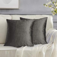 Gigizaza Decorative Throw Pillow Covers Set Of 2 26 X 26 Graphite Couch Pillow Covers Velvet Square Cushion Covers