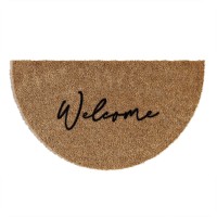 Barnyard Designs Welcome Half Moon Doormat Welcome Mat For Outdoors Large Front Door Entrance Mat 30X17 Brown