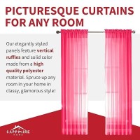 Sapphire Home Hot Pink Sheer Curtains - 2 Panels Set  54