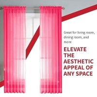 Sapphire Home Hot Pink Sheer Curtains - 2 Panels Set  54