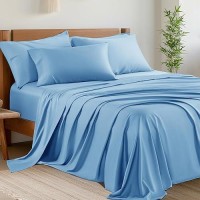 Shilucheng 6 Piece Queen Sheet Sets Cooling Sheets Blend Rayon Derived From Bamboo Deep Pocket Up To 16 Breathable Soft