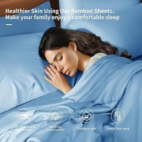 Shilucheng 6 Piece Queen Sheet Sets Cooling Sheets Blend Rayon Derived From Bamboo Deep Pocket Up To 16 Breathable Soft