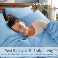 Shilucheng 6 Piece Queen Sheet Sets Cooling Sheets Blend Rayon Derived From Bamboo Deep Pocket Up To 16 Breathable Soft