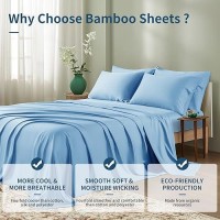 Shilucheng 6 Piece Queen Sheet Sets Cooling Sheets Blend Rayon Derived From Bamboo Deep Pocket Up To 16 Breathable Soft