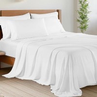 Shilucheng 6 Piece King Sheet Sets  Cooling Sheets  Blend Rayon Derived From Bamboo  Deep Pocket Up To 16