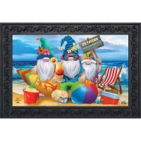 Briarwood Lane Summer Gnomes Humor Doormat Beach Scene Indoor Outdoor 30 X 18